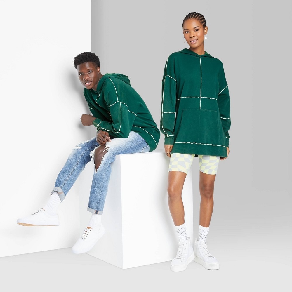 Seamed Hooded Sweatshirt- Wild Fable™- Green- S